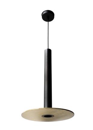 Светильник подвесной в стиле лофт msk electric disk под лампу е14 nl 26501 bk+bn черный+бронза