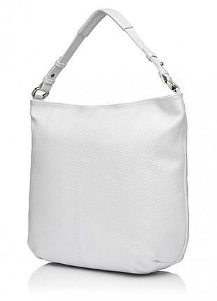 Жіноча сумка з натуральної шкіри біла vito torelli з перламутром
