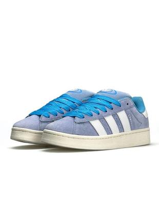🌸женские кроссовки кроссовки adidas campus 00s new blue white / демисезонные / весенние, летние, осенние / текстиль, кожа, замша /