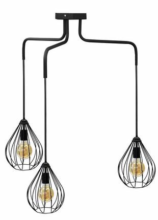 Люстра підвісна в стилі лофт на три плафони msk electric kaplya nl 12229-3