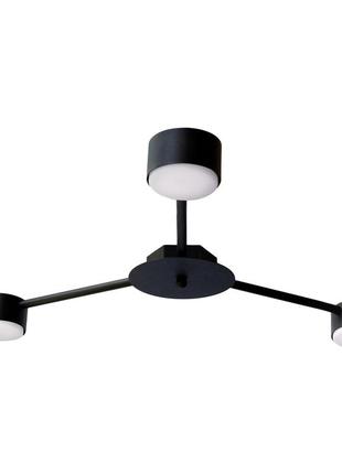 Люстра потолочная msk electric copter на три круглых плафона под лампы gx53 черная nl 8040-3 bk