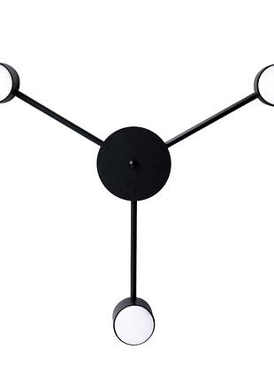 Люстра потолочная msk electric copter на три круглых плафона под лампы gx53 черная nl 8040-3 bk