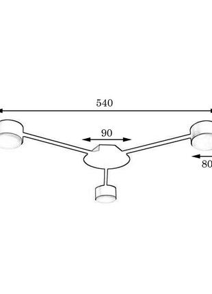 Люстра потолочная msk electric copter на три круглых плафона под лампы gx53 черная nl 8040-3 bk