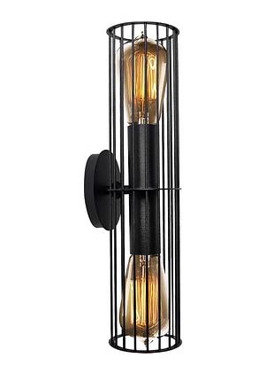 Бра под две лампы е27 msk electric malta настенный светильник в стиле лофт nl 1040 bk