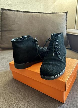 Сапоги черные натуральная замша