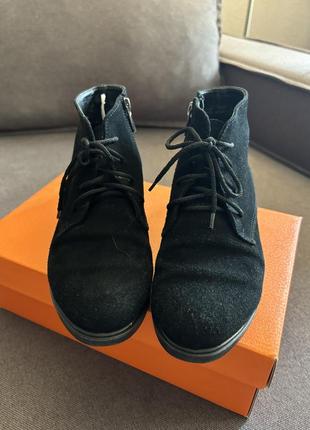 Сапоги черные натуральная замша