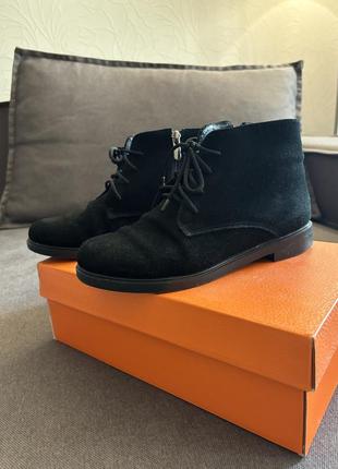 Сапоги черные натуральная замша