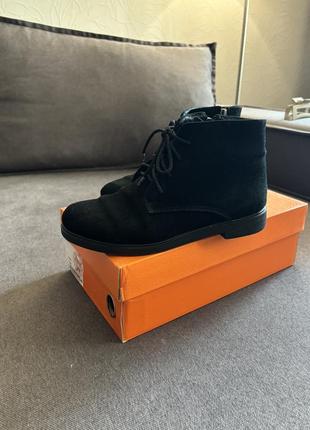 Сапоги черные натуральная замша