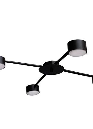 Люстра стельова msk electric copter на чотири круглі плафони під лампи gx53 чорна nl 8040-4 bk