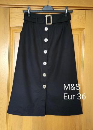 Спідниця міді m&s collection на гудзиках1 фото