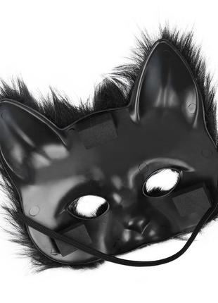 Маска лисы меховая черная маска лисы маска для квадробики