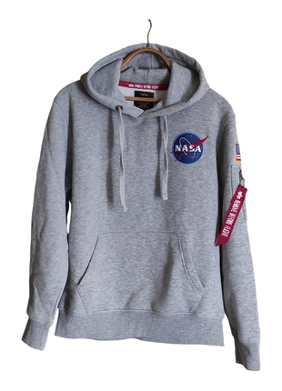 Alpha industries худи толстовка свитшот спортивная кофта серая