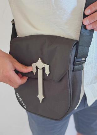 Сумка чоловіча наплічна  trapstar cobra t   black/silver