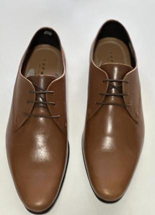 Коричневые туфли 44 р. topman кожа