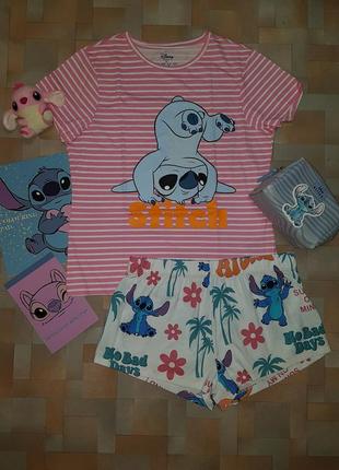 Красивая, яркая пижама, комплект хлопок стич, stitch disney м размер2 фото