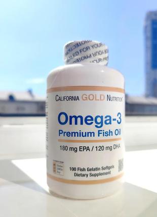 Омега-3 риб'ячий жир 180 мг/120 мг <unk> omega-3 premium fish oil california gold nutrition