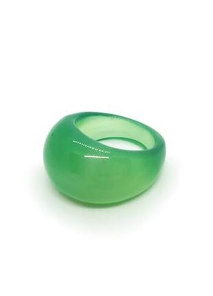 🔺💍🍀 стильне кільце р. 19 та 19,5 цільний натуральний камінь зелений агат