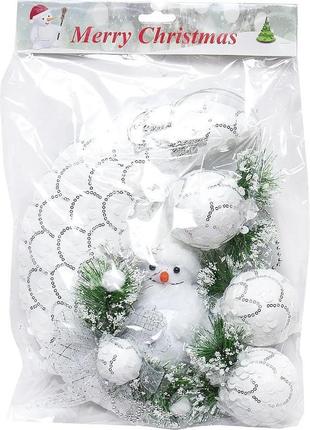 Новогоднее украшение "снеговик с украшением" 116327, 25 x 32 см2 фото