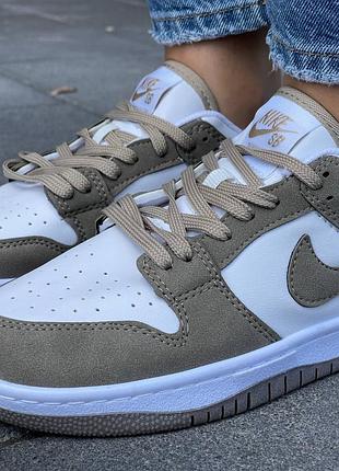 Женские кроссовки nike fencing flyknit wolf grey dark grey hair women beige white10 фото