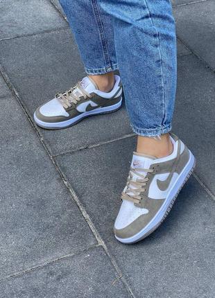 Женские кроссовки nike fencing flyknit wolf grey dark grey hair women beige white8 фото