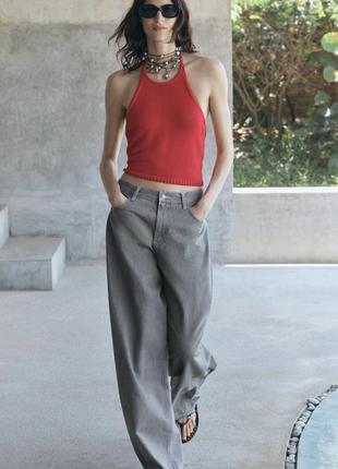 Серые джинсы zara 36 свободные серые джинсы wide leg zara широкие джинсы прямые джинсы со средней посадкой