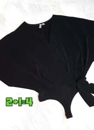 💝2+1=4 фирменный черный боди со свободным верхом asos, размер 44 - 46