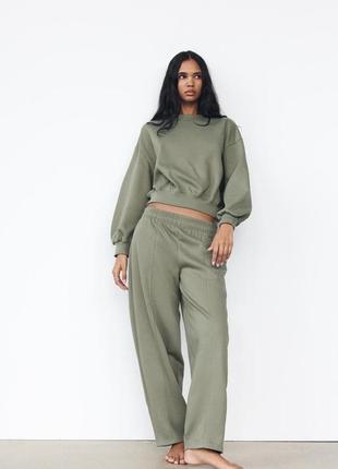 Спортивный костюм хаки женский zara new