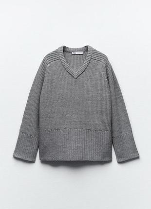 Шикарный качественный свитер zara, в составе шерсть