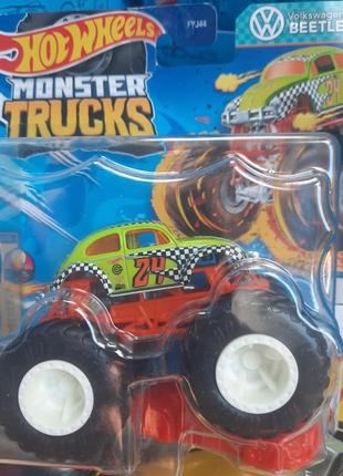 Hot wheels monster trucks 1963 volkswagen beetle htm65 mattel хот вілс монстер трак фольксваген бітл