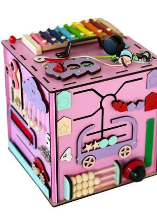 Развивающая игрушка бизикуб tg145644630, 30х30х30 см розовый1 фото
