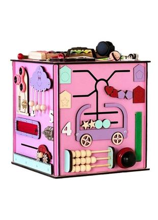 Развивающая игрушка бизикуб tg145644630, 30х30х30 см розовый3 фото