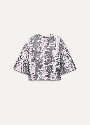 Вкорочена футболка жіноча з принтом zara new