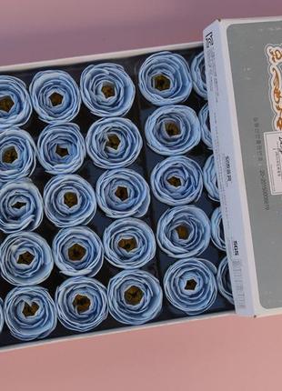 Ранункулюс голубой для создания роскошных неувядающих букетов из мыльных цветов и мыльных композиций