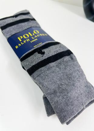 Шкарпетки polo ralph lauren mens 3 pairs designer dress socks grey3 фото