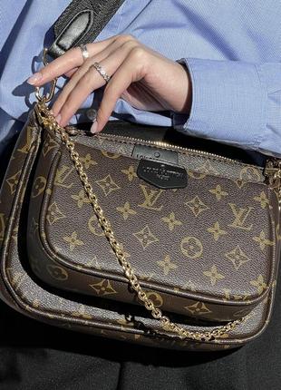 Louis vuitton pochete multi brown/black 23 х 16 х 5 см