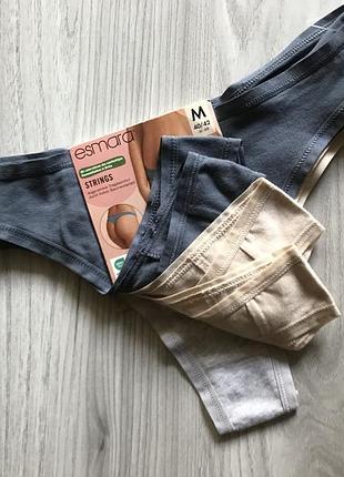 Эсмара! женские трикотажные трусики стринги хлопок германия, m 40/42=46/48,