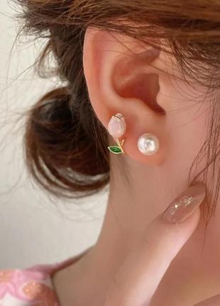 🛍️ ніжні сережки - гвоздики 🌷квітка