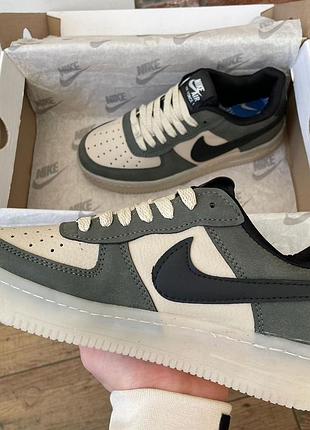 Женские кроссовки nike air force low khaki5 фото