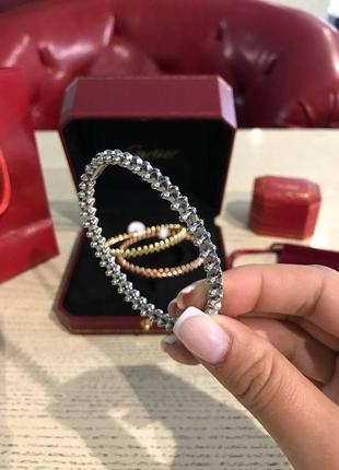 Брендовый браслет "зубчики" cartier под серебро / картье браслет с зубчиками