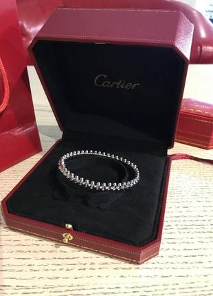 Брендовый браслет "зубчики" cartier под серебро / картье браслет с зубчиками