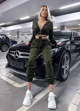 Костюм в цветах, плюш велюр🤩