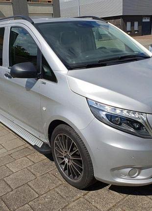 Боковые пороги mercedes vito / v w447 2014- allmond (2 шт., алюминий) длинная (extralong) erkul