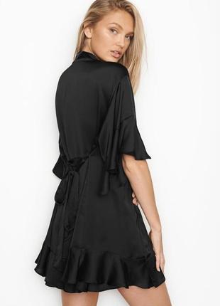 Продам халат кимоно victoria's secret very sexy flounce-sleeve kimono, коляр чорний