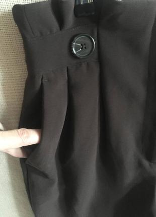 Коричневые брюки мом "морковки" высокая посадка