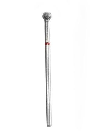 Алмазна фреза для кутикули шар №001/035r, велика, червона насічка