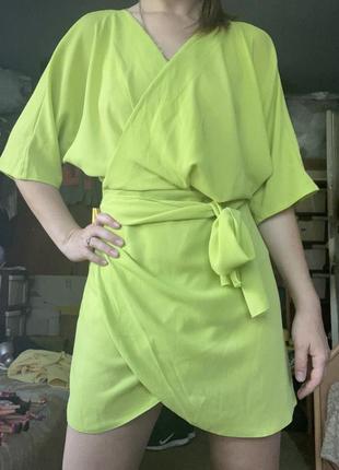 Женское салатовое летнее платье new fashion