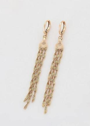 Позолочені сережки підвіски ланцюжки медичне золото позолоченные серьги подвески медзолото