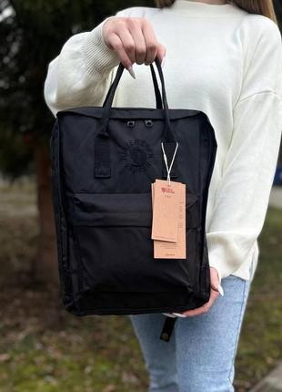 Черный городской рюкзак kanken classic 16 l, сумка, канкен класик.3 фото