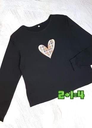 💝2+1=4 базовый черный женский лонгслив свитер, размер 44 - 46