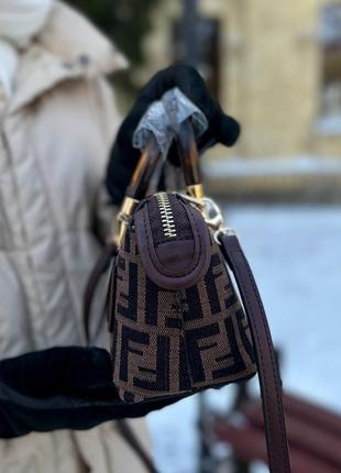 Женская сумка fendi small size brown3 фото